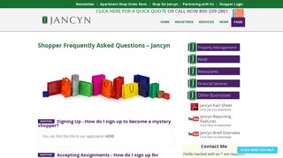 Shopper Frequently Asked Questions - Jancyn