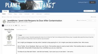 Janet|Xone / janet.club Reopens its Door After Contamination - Forums