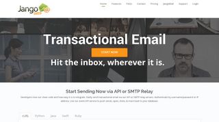JangoSMTP transactional email service with tracking