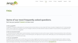 JangoSMTP FAQ, your questions answered here.