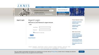 Agent Login - Janis Research Company