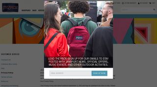 Privacy Policy | Customer Service | JanSport Online Store