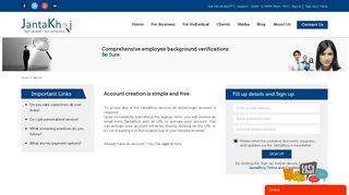 Signup - New User | Background Verifications ... - JantaKhoj.com