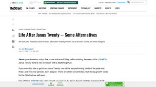 Life After Janus Twenty -- Some Alternatives - TheStreet