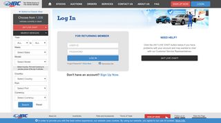 Used Car and Vehicle Exporter - IBC Japan Login Page