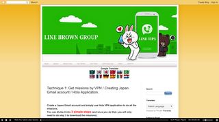 LINE TIPS: Technique 1: Get missions by VPN / Creating Japan Gmail ...