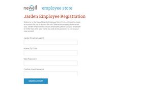 Jarden Employee Registration - Newell Brands Employee Store
