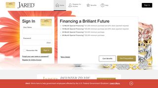 Jared The Galleria Of Jewelry Credit Card - Manage your account