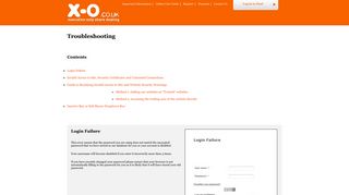 Troubleshooting - XO.co.uk - Important Information