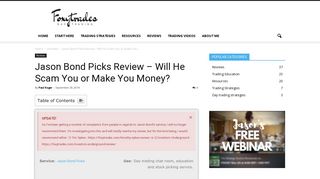 Jason Bond Picks Review - Will He Scam You or Make You Money? |