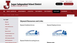 For Staff / Skyward - Jasper Independent School District