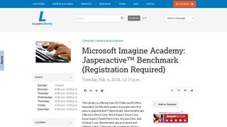 Microsoft Imagine Academy: Jasperactive™ Benchmark (Registration ...