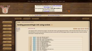 Sending password/login info using sockets (Sockets and Internet ...