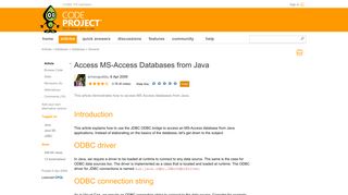 Access MS-Access Databases from Java - CodeProject