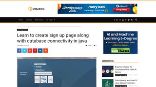 Learn to create sign up page along with database connectivity in java