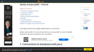 MySQL and Java JDBC - Tutorial - Vogella