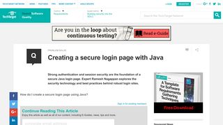 Creating a secure login page with Java - SearchSoftwareQuality