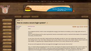 How to create a secure login system? (JSF forum at Coderanch)