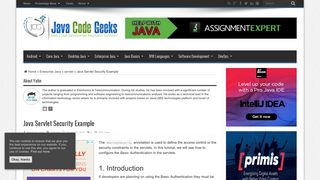 Java Servlet Security Example | Examples Java Code Geeks - 2019
