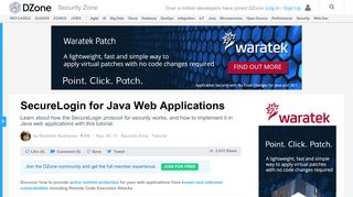 SecureLogin for Java Web Applications - DZone Security