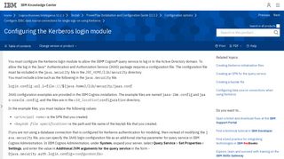 Configuring the Kerberos login module - IBM
