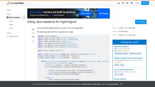 Using Java sessions for login/logout - Stack Overflow