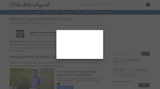 Spring MVC Login Form Example Tutorials - onlinetutorialspoint