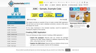 JDBC - Sample, Example Code - Tutorialspoint