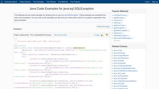 Java Code Examples java.sql.SQLException - Program Creek