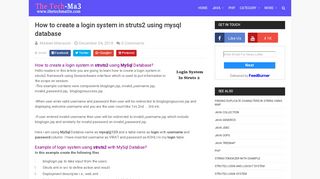 How to create a login system in struts2 using mysql database - The ...