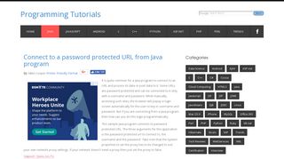 Connect to a password protected URL from Java program - Java samples