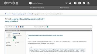 Logging into website programmatically using httpclient - Dev Shed ...