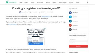 Creating a registration form in JavaFX | CalliCoder