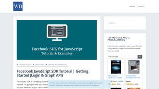 Facebook SDK JavaScript Tutorial | Getting Started (Login & Graph ...