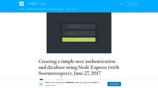 Creating a simple user authentication and database using Node ...