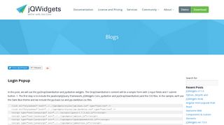 Login Popup - Javascript, HTML5, jQuery Widgets
