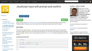 JavaScript input with prompt and confirm - Code Maven