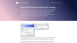 Using the browser's native login prompt - Steve Sanderson