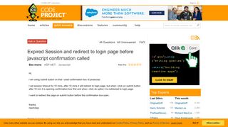 Expired Session and redirect to login page before javascript ...
