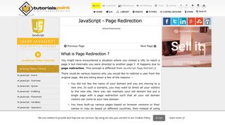 JavaScript Page Redirection - Tutorialspoint
