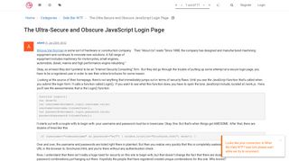 The Ultra-Secure and Obscure JavaScript Login Page - What the Daily ...