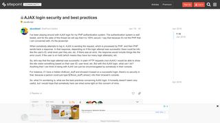AJAX login security and best practices - JavaScript - The SitePoint ...