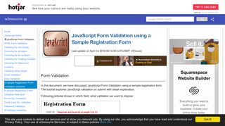 JavaScript : A sample registration form validation - w3resource