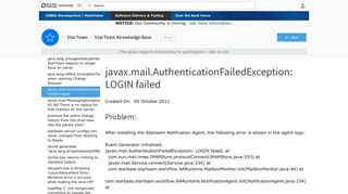 javax.mail.AuthenticationFailedException: LOGIN failed - StarTeam ...