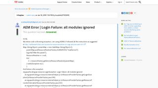 AEM Error | Login Failure: all modules ignored | Adobe Community ...