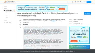 javax.security.auth.login.LoginException: No LoginModules ...