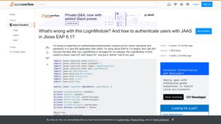 What's wrong with this LoginModule? And how to authenticate users ...