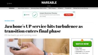Jawbone's UP service hits turbulence as transition enters final phase
