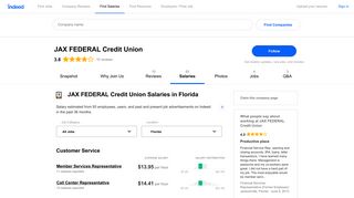 How much does JAX FEDERAL Credit Union pay in Florida? | Indeed ...
