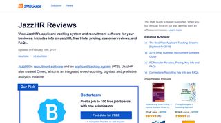 JazzHR - Customer Reviews, Pricing, Company Info, and FAQs